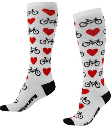 MEIA CICLISMO HUPI LONGA LOVE BIKE COR BRANCO TAMANHO UNICO