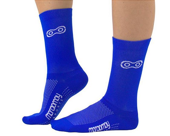 MEIA CICLISMO CANO MEDIO MARCIO MAY SPORTS AZUL ROYAL