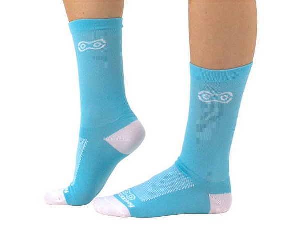 MEIA CICLISMO CANO MEDIO MARCIO MAY SPORTS RIVIERA AZUL CLARO