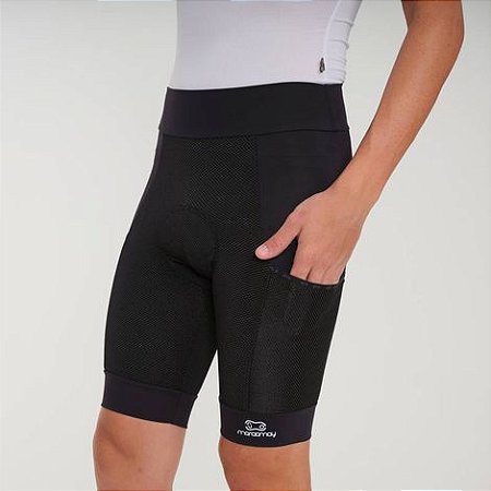BERMUDA CICLISMO MASCULINA RACE CARBON BAG MARCIO MAY TAMANHO M