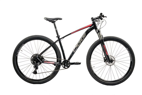 BICICLETA MTB ARO (29) OGGI BW 7.0 SHIMANO CUES 9 VELOCIDADES FREIO DISC HIDRÁULICO TAMANHO 17 (M) PRETO/ VERMELHO