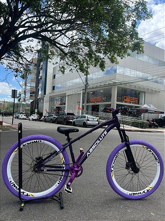 BICICLETA MTB FREERIDE ARO (26) ABSOLUTE BRUTUS KIT SINGLE (S/MARCHA) FREIO DISC HIDRÁULICO MT200 COR ROXO
