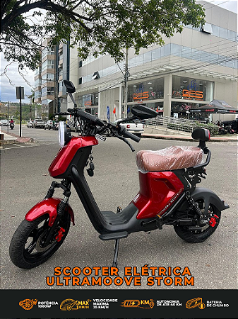 SCOOTER ELÉTRICA ULTRAMOOVE STORM ESTILO MOTONETA 1000W AUTOPROPELIDO VERMELHO