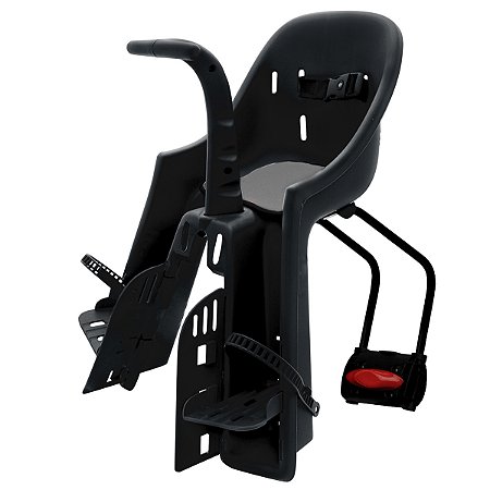 CADEIRINHA DIANTEIRA POLISPORT KANGAROO FF PRETO/CINZA FIXAÇÃO NO QUARO NA PARTE DO CANOTE