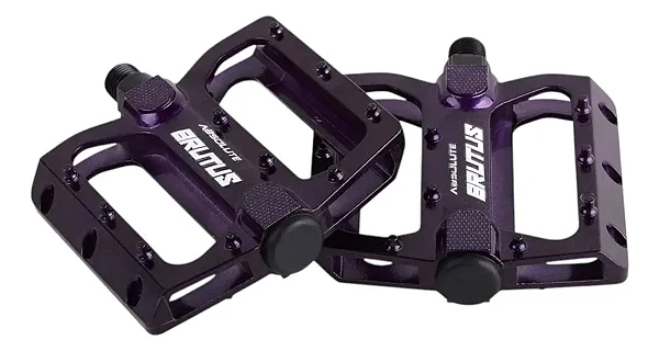 PAR DE PEDAL ABSOLUTE BRUTUS FLAT ROXO COM ESFERA (EIXO GROSSO)