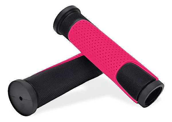 PAR DE MANOPLA PUNHO BIKE MTB VELOOH PRETO/ROSA BORRACHA 135MM