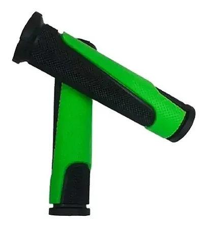 PAR DE MANOPLA PUNHO BIKE MTB VELOOH PRETO/VERDE BORRACHA 135MM
