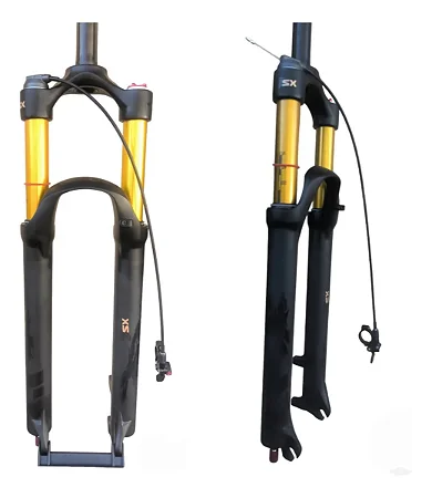 GARFO DE SUSPENSÃO ARO 29 AR 120MM DOURADA MAGNESIO COM REGULAGEM DE RETORNO