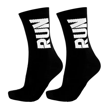 MEIA CICLISMO CANO MEDIO RUN COR PRETO/BRANCO