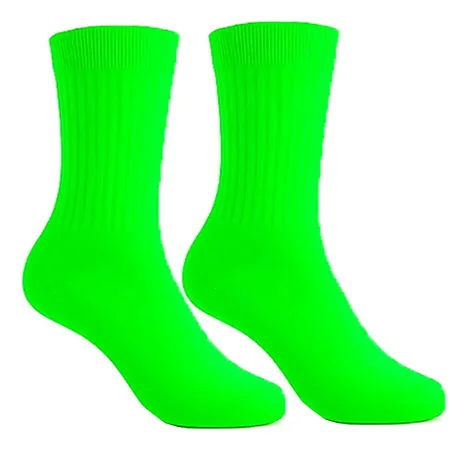 MEIA CICLISMO CANO MEDIO VERDE NEON