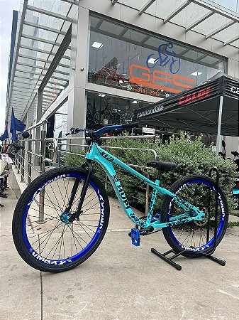 BICICLETA MTB FREERIDE ARO (26) HUPI NAJA KIT SINGLE S/ MARCHA FREIO DISC HIDRÁULICO TRASEIRO SHIMANO COR AZUL/PRETO