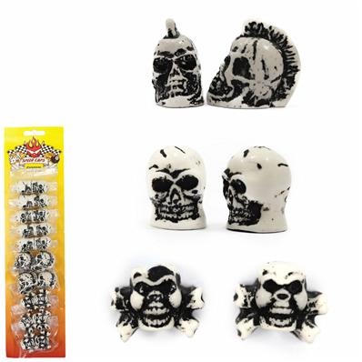 TAMPA VALVULA DE PISTO PLASTICA CAVEIRA RAJADA (O PAR)