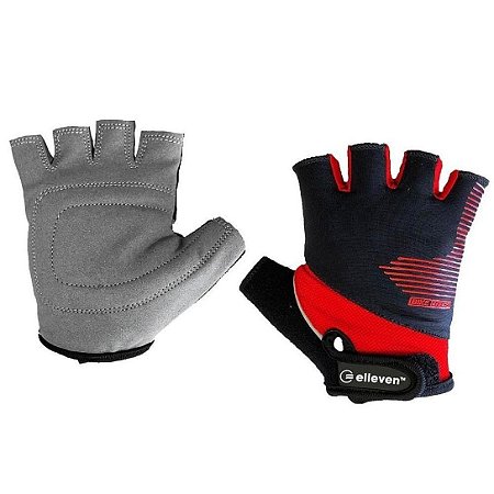 LUVA CICLISMO INFANTIL ELLEVEN DEDO CURTO PRETO/VERMELHO  P