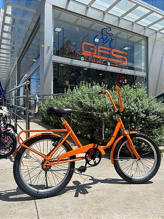 BICICLETA ARO (20) FEMININA/MASCULINA COR LARANJA/LARANJA S/MARCHA MARCA TIPO MONARETA