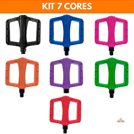KIT REVENDA PEDAL METALCICLO FREESTYLE FREE SPORT 1/2 - 7 UNIDADES CORES SORTIDAS