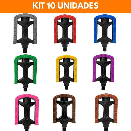 KIT REVENDA PEDAL BICOLOR 9/16 - 10 UNIDADES CORES SORTIDAS