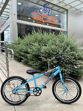 BICICLETA ARO (20) MASCULINA COR AZUL CLARO S/ MARCHA FREIO V-BRAKE MILANO FAST PERSONALIZADA CAPITÃO AMÉRICA