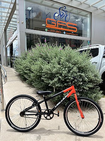 BICICLETA ARO (24) MASCULINA COR PRETO/LARANJA S/MARCHA FREIO V-BRAKE MARCA VELOOH