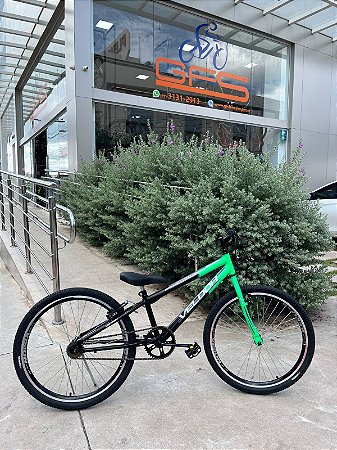 BICICLETA ARO (24) MASCULINA COR PRETO/VERDE S/MARCHA FREIO V-BRAKE MARCA VELOOH