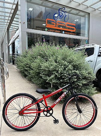 BICICLETA ARO (24) MASCULINA COR VERMELHO/PRETO S/MARCHA FREIO V-BRAKE MARCA VELOOH