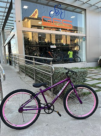 BICICLETA ARO (26) FEMININA COR LILAS S/MARCHA FREIO V-BRAKE MARCA VELOOH