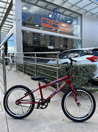 BICICLETA ARO (20) MASCULINA COR VERMELHA S/ MARCHA MARCA MILANO FAST