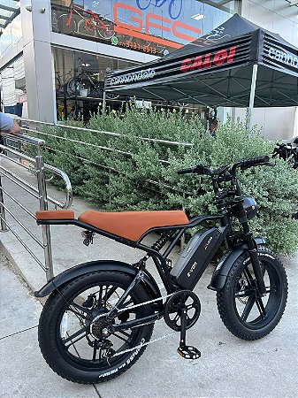 BICICLETA ELETRICA DUOS E-VOK PRETA 1000W FAT BIKE BATERIA LITIO