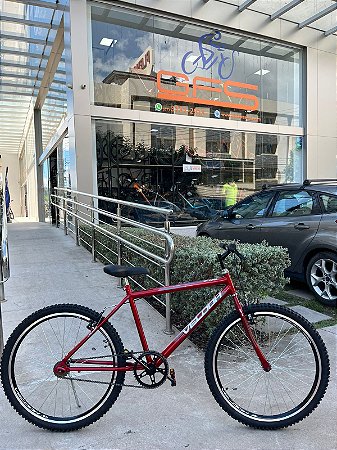 BICICLETA ARO (26) MASCULINA COR VERMELHA S/MARCHA FREIO V-BRAKE MARCA VELOOH