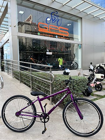 BICICLETA ARO (26) FEMININA COR VIOLETA S/MARCHA FREIO V-BRAKE MARCA VELOOH