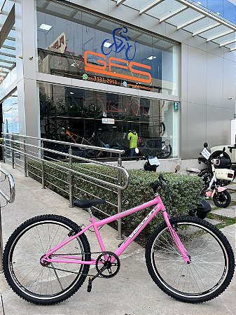 BICICLETA ARO (26) FEMININA COR ROSA S/MARCHA FREIO V-BRAKE MARCA VELOOH