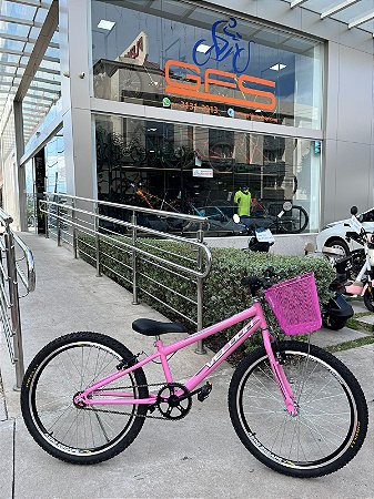 BICICLETA ARO (24) FEMININA COR ROSA S/MARCHA FREIO V-BRAKE MARCA VELOOH