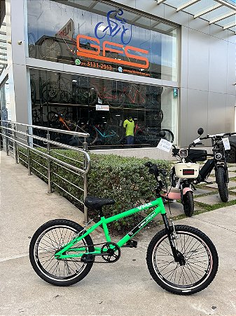 BICICLETA ARO (20) MASCULINA COR VERDE S/MARCHA FREIO V-BRAKE MARCA VELOOH CROSS