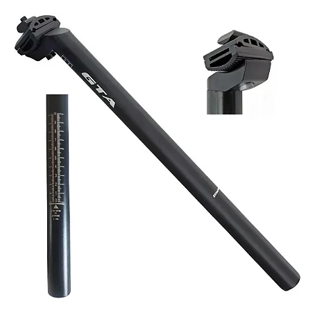 CANOTE DE SELIM  27.2MM X 350MM ALUMÍNIO PRETO COM CARRINHO