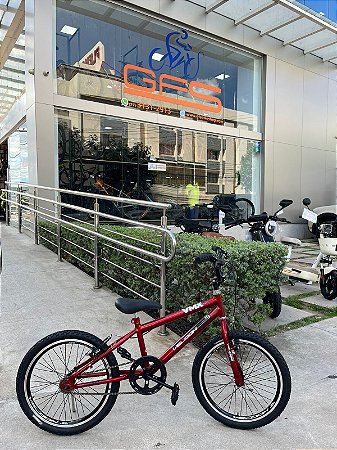 BICICLETA ARO (20) MASCULINA COR VERMELHA S/MARCHA FREIO V-BRAKE MARCA VELOOH CROSS COLOR