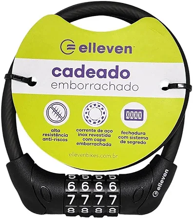 CADEADO ESPIRAL EMBORRACHADO SEGREDO 8MM X 550MM PRETO