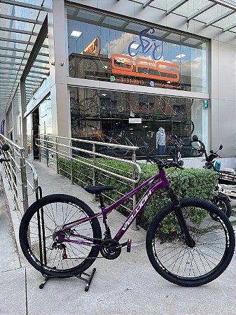 BICICLETA MTB ARO (29) VELOOH START 21 VELOCIDADES FREIO A DISCO MECÂNICO TAMANHO 13 (PP) COR VIOLETA