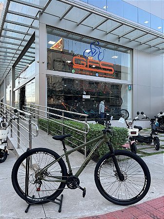 BICICLETA MTB ARO (29) VELOOH START 21 VELOCIDADES FREIO A DISCO MECÂNICO TAMANHO 15 (P) COR VERDE MILITAR