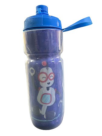 GARRAFA CARAMANHOLA SQUEEZE 590ML AUTOMATICA KIDS ROBO