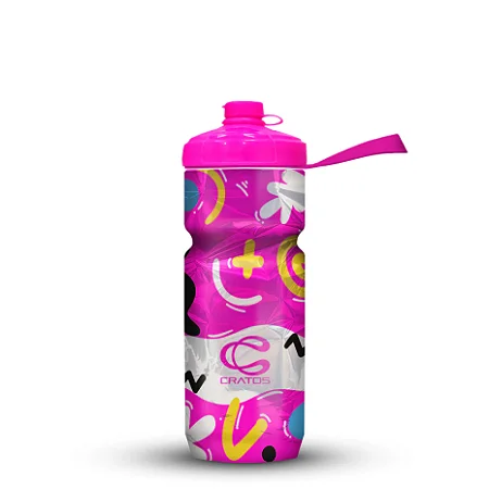 GARRAFA CARAMANHOLA SQUEEZE 590ML AUTOMATICA KIDS ROSA
