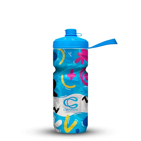 GARRAFA CARAMANHOLA SQUEEZE 590ML AUTOMATICA KIDS AZUL