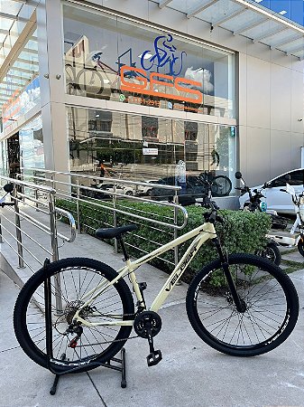 BICICLETA MTB ARO (29) VELOOH START 21 VELOCIDADES FREIO A DISCO MECÂNICO TAMANHO 15 (P) COR BEGE