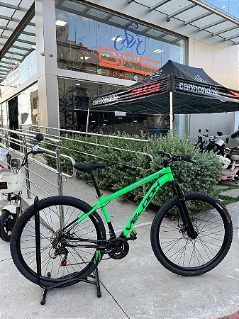 BICICLETA MTB ARO (29) VELOOH START 21 VELOCIDADES FREIO A DISCO MECÂNICO TAMANHO 17 (M) COR VERDE/PRETO