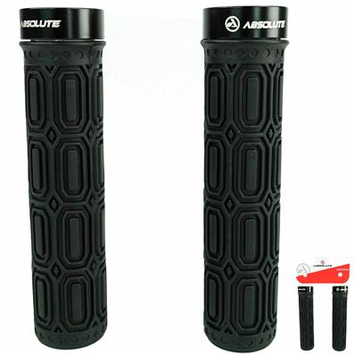 PAR DE MANOPLA PUNHO BIKE MTB ABSOLUTE LG4 PRETO BORRACHA