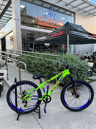 BICICLETA MTB FREERIDE ARO (26) PRO-X MANDRAKE KIT 7 VELOCIDADES (1X7) FREIO DISC MECÂNICO COR VERDE/AZUL