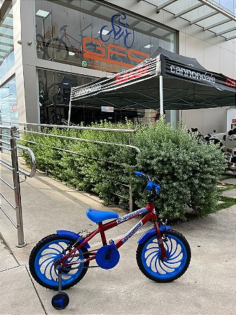 BICICLETA ARO (16) MASCULINA COR VERMELHO/AZUL S/MARCHA MARCA VELOOH PERSONALIZADA