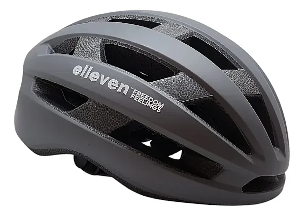 CAPACETE CICLISMO ADULTO CINZA/BRANCO ELLEVEN INMOLD SEM LED TAMANHO M (53-57)
