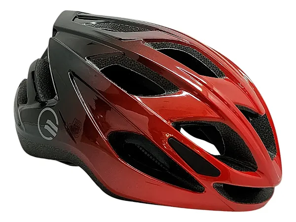 CAPACETE CICLISMO ADULTO VERMELHO/PRETO ELLEVEN INMOLD RACE S/ LED TAMANHO M (53-57)
