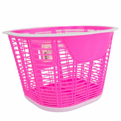 CESTA PARA ARO 20 OVAL PLASTICO ROSA/BRANCO