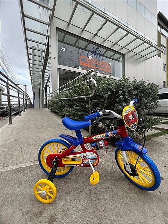 BICICLETA ARO (12) MASCULINA COR VERMELHO/AMARELO/AZUL S/MARCHA NATHOR FIREMAN