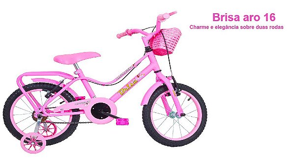 BICICLETA ARO (16) FEMININA COR ROSA S/MARCHA MARCA MONARK BRISA